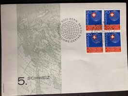 Schweiz 1966 Sonderb Auslandschweizertag 4er-Block 5.Schweiz