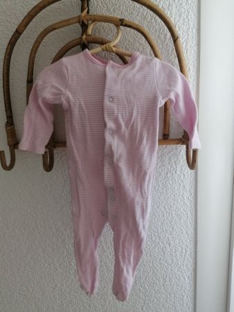 Süsser Baby Mädchen Strampler Gr. 56/62 rosa gestreift