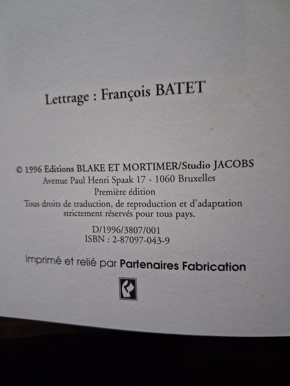 Fumetti: Blake et Mortimer L'Affaire Francis Blake 1996 EO – Usato da Cartigny venduto da pgc_fk9s 2