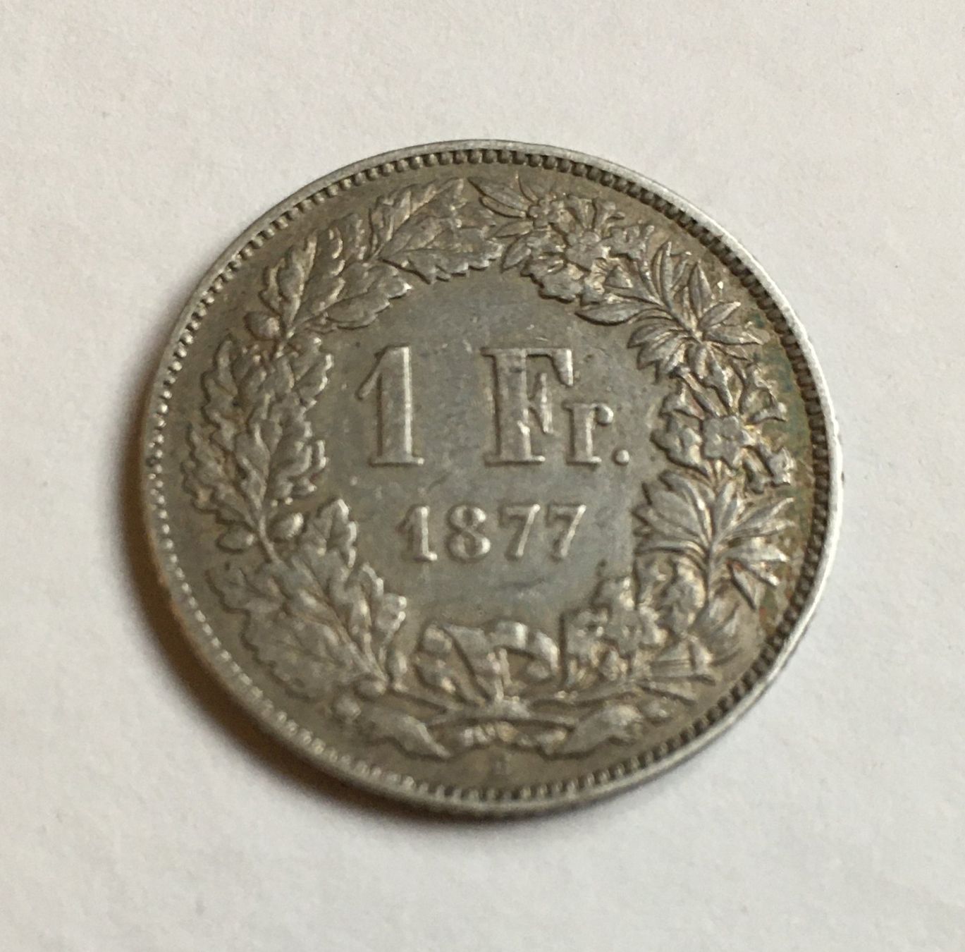 Tutti le monete: 1877 1 Franken ss Silber – Usato da Kirchberg SG venduto da Helveticus00
