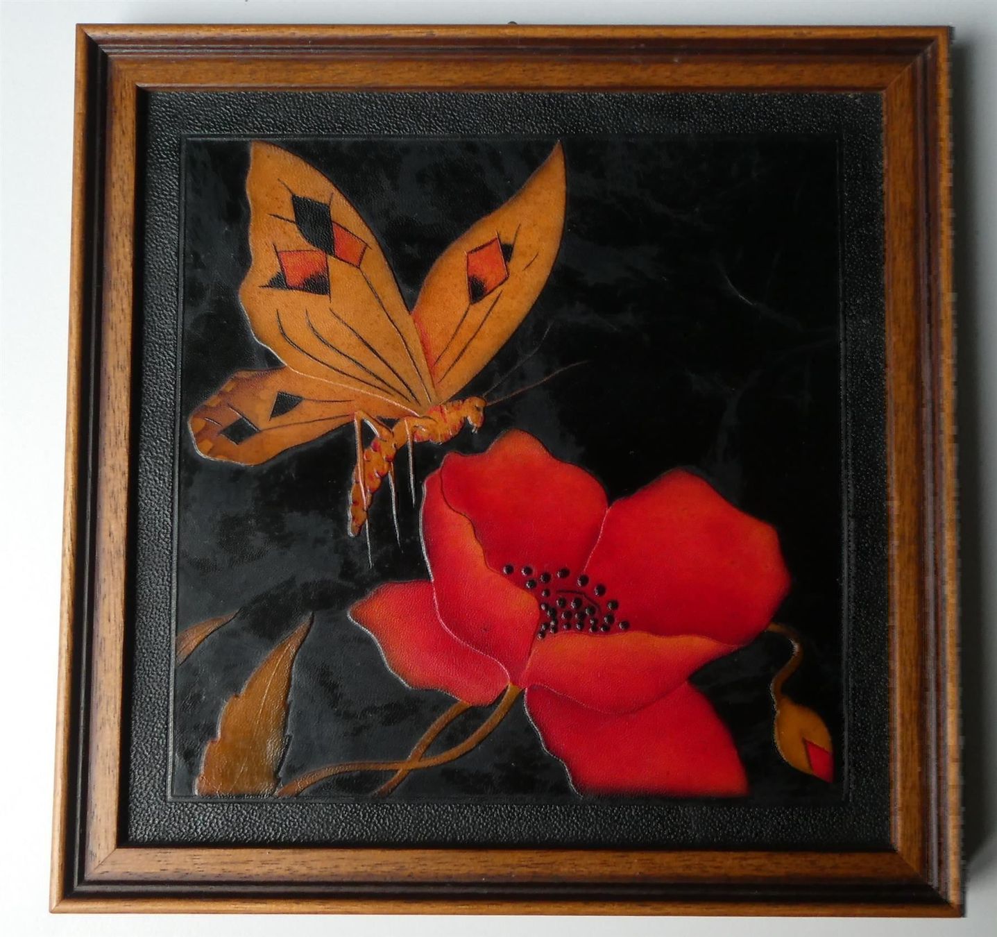 Posters & Illustrations: Bild Schmetterling Mohnblume Lederteile – D'occasion à Frauenfeld par ZAZ12