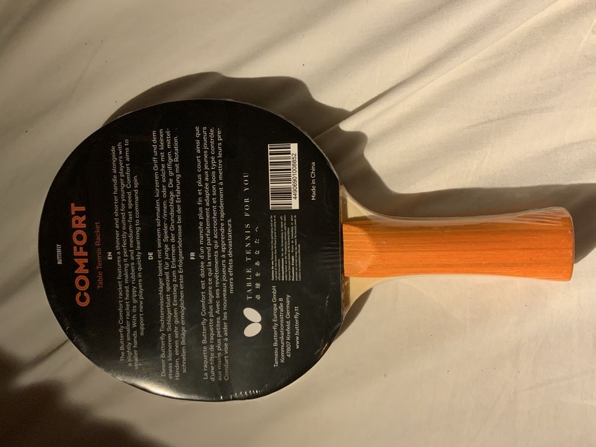 Racchette: Butterfly Comfort Table Tennis Racket New – Nuovo e nell'imballaggio originale da Verbier venduto da sar_rwt6 1