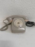 Vintage PTT Telefon BT1-39.261.5 mit Wählscheibe Grau Beige