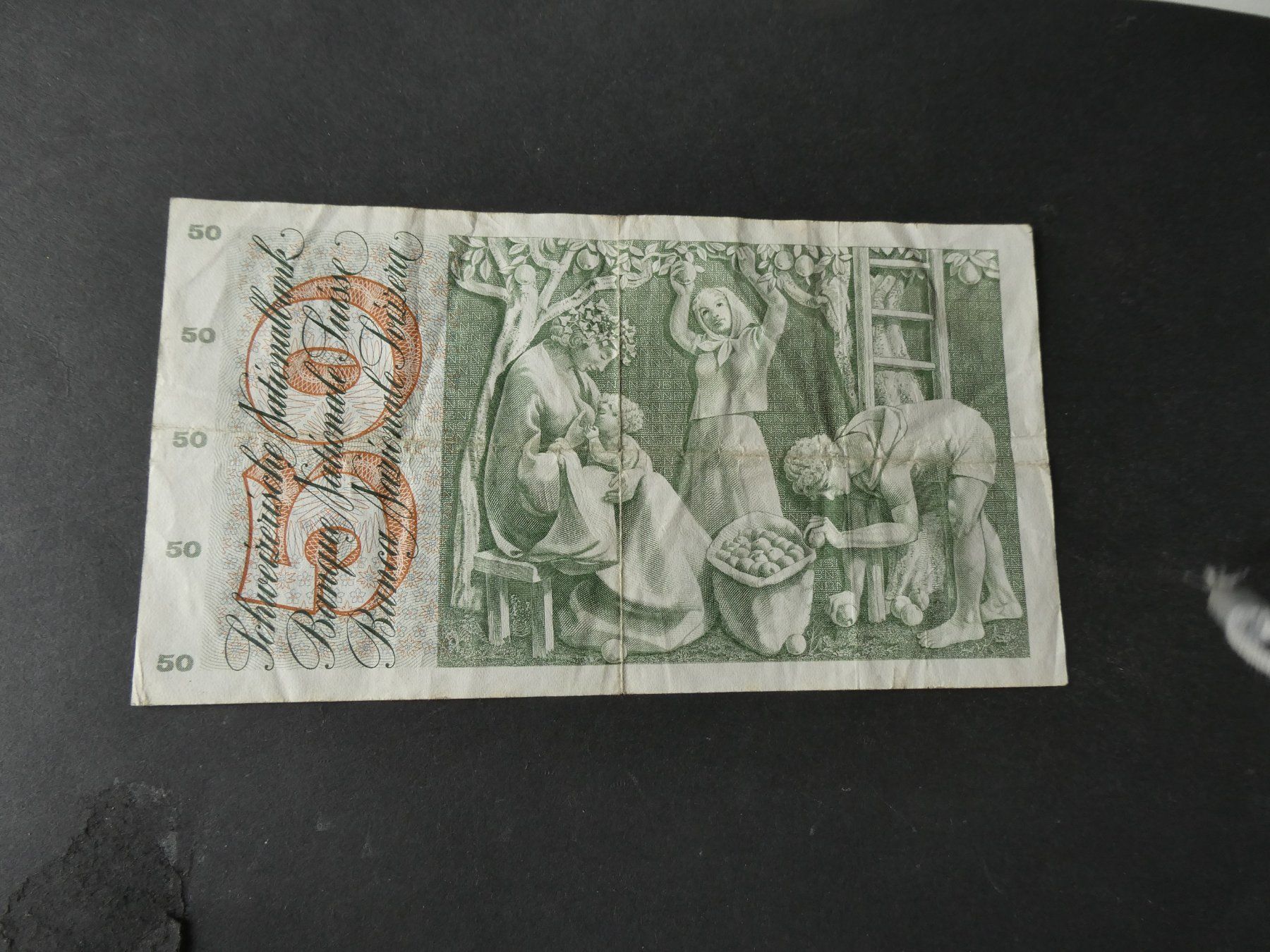 Banknoten: Schweiz 1971, 50 Franken – Gebraucht aus Hinterforst von Rohusri 1