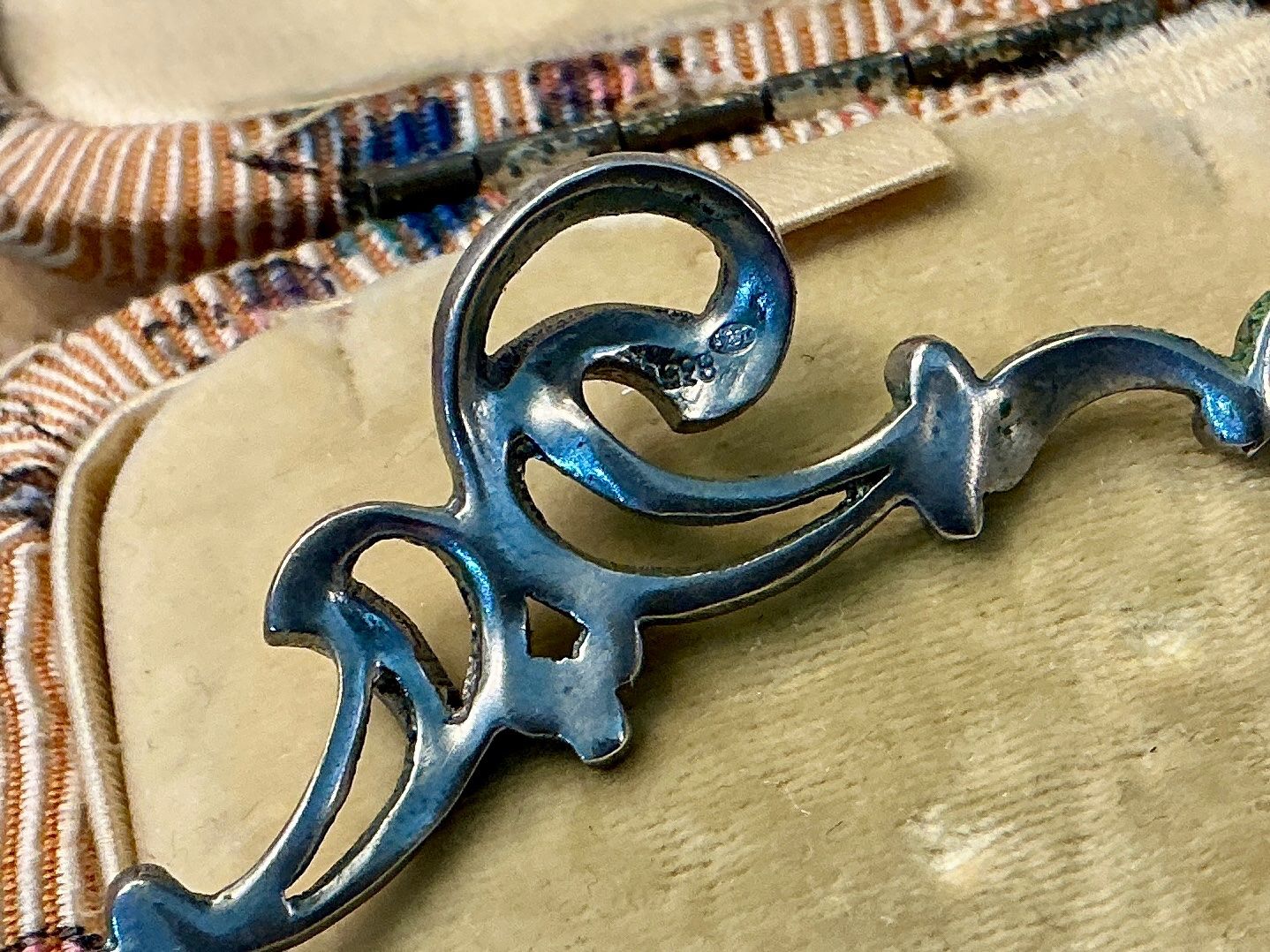 Catenine: JUGENDSTIL COLLIER SILBER 835 MARKASITE UM 1900, TOP – Usato da Biglen venduto da Limarkt 5