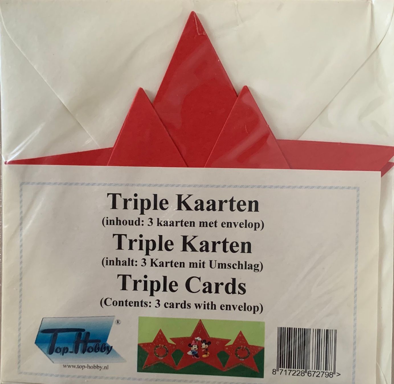 Karten: Triple Karten-Set Sterne rot – Neu und originalverpackt aus Zäziwil von kreative-ideen