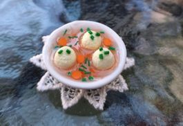 Puppenhaus Knödel Suppe, Keramik Schüssel