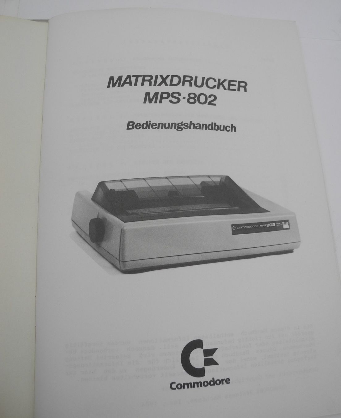 Commodore Stampanti: Commodore MPS 802 Matrixdrucker, Nr. 64b – Usato da Kottwil venduto da Crazyrolf 8