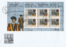 2005 Sondermarken Schweizergarde Kleinbogen auf Brief