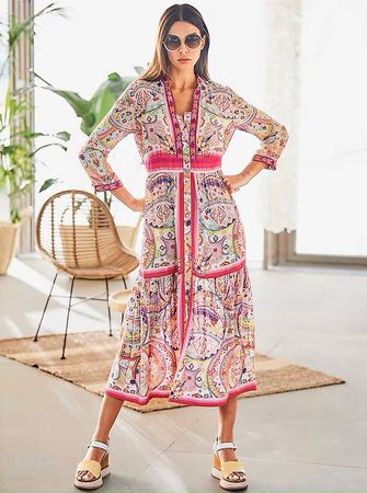 Schönes Maxi Kleid, Heine, farbig, Gr. 38, NEU