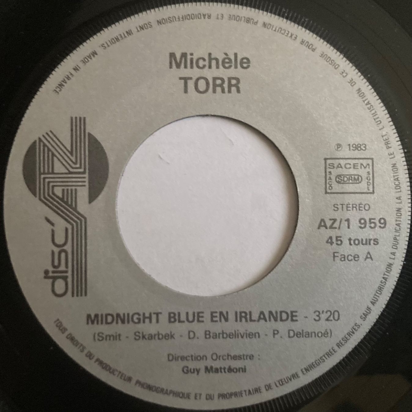 Vinyles: MICHELE TORR - MIDNIGHT BLUE EN IRLANDE – D'occasion à Poliez-Pittet par Newtown-Records 2