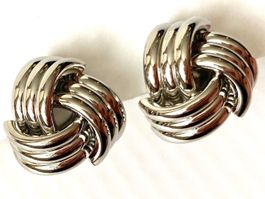 Ohrringe Ohrclips Clips Silber 80er 90er vintage Klassiker