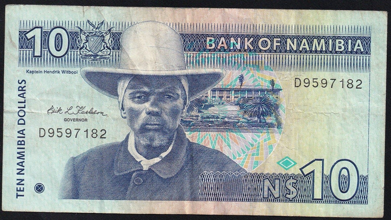 Banconote: Namibia 10 Dollars 1993 – Usato da Brugg AG venduto da banknoten_muesli