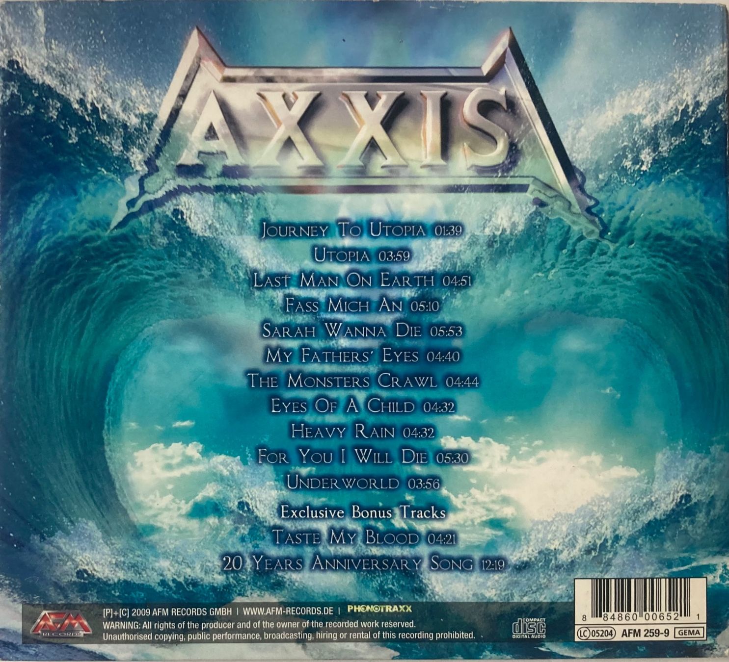 CD: AXXIS - UTOPIA – Usato da Poliez-Pittet venduto da Newtown-Records 1