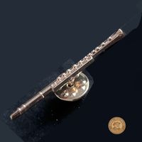 Pin Querflöte Flöte – Musiker Anstecker – Metall