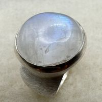 Sterling Silber Ring 925 mit Mondstein Ringgrösse 58
