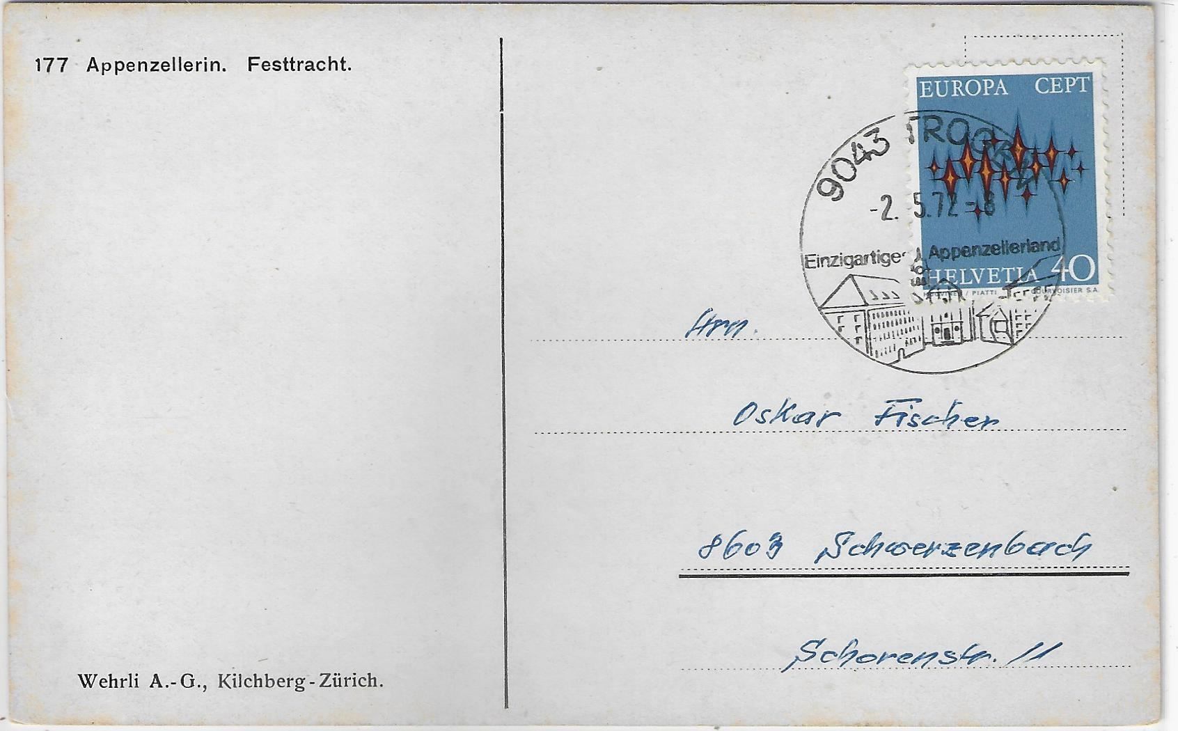 Cartoline postali: Appenzeller Festtracht – Usato da Ettingen venduto da Kartenplanet 1