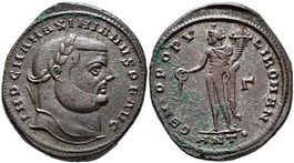 GALERIUS, as Caesar, Ae Follis (305 AD)