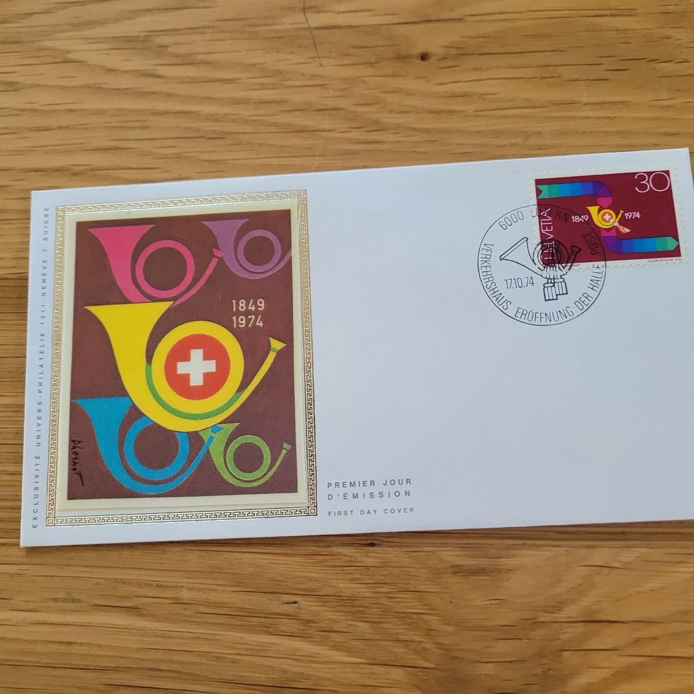 Tutti i francobolli: FDC mit Seidenbild 1974 Luzern – Usato da Biel/Bienne venduto da Destockweb