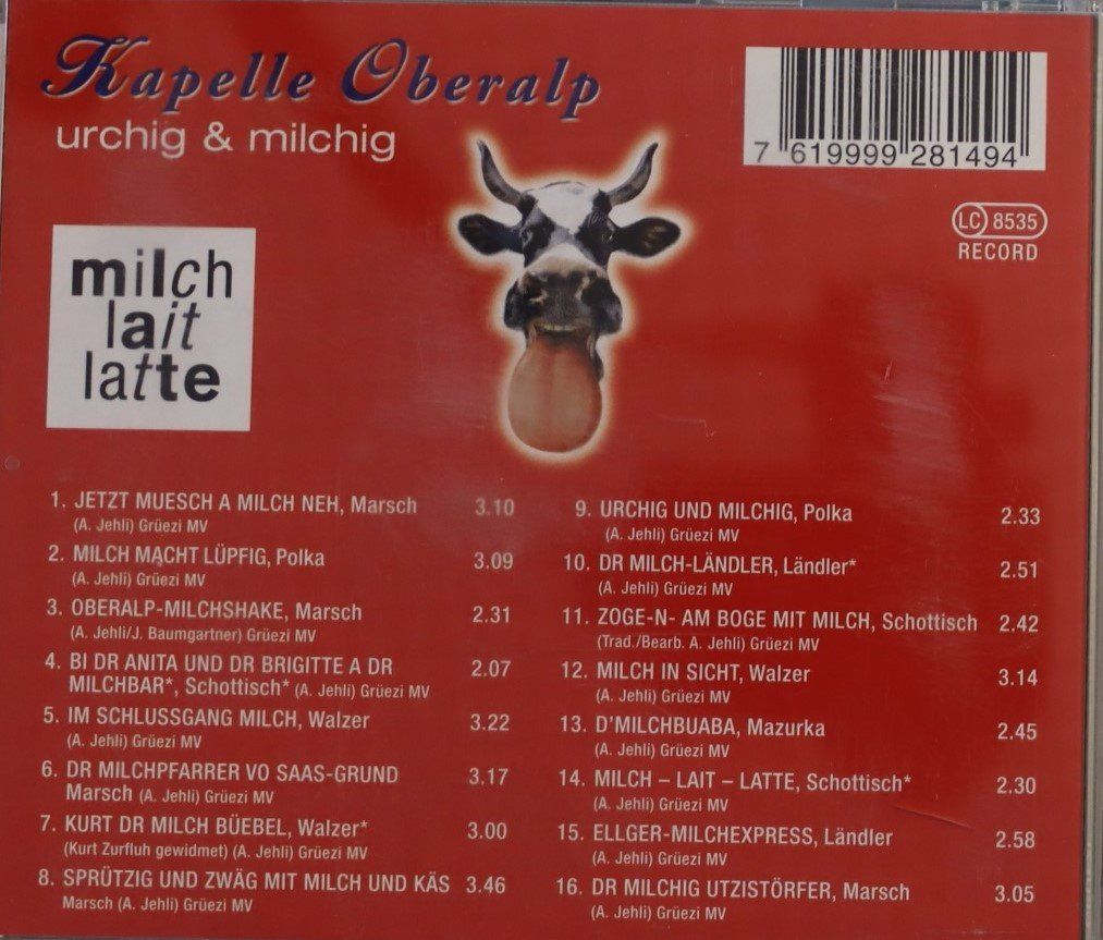 CDs: Kapelle Oberalp - Urchig & Milchig – Gebraucht aus Luzern von CONTENTI 2