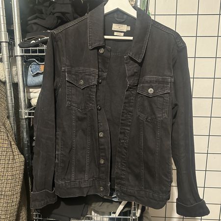 Topman Black Denim Jacket, Size S