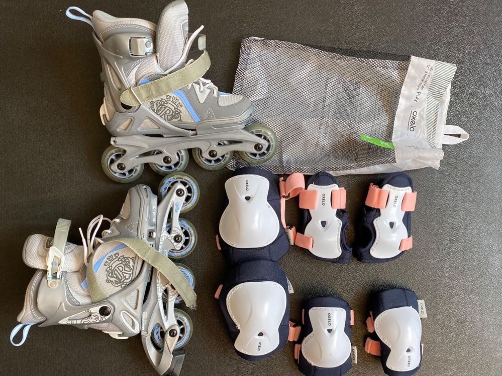Adjustable in-line skates | kids | 33-36.5 incl. protection (Gebraucht ...
