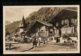 AK Meiringen, Dorfpartie mit Anwohnern