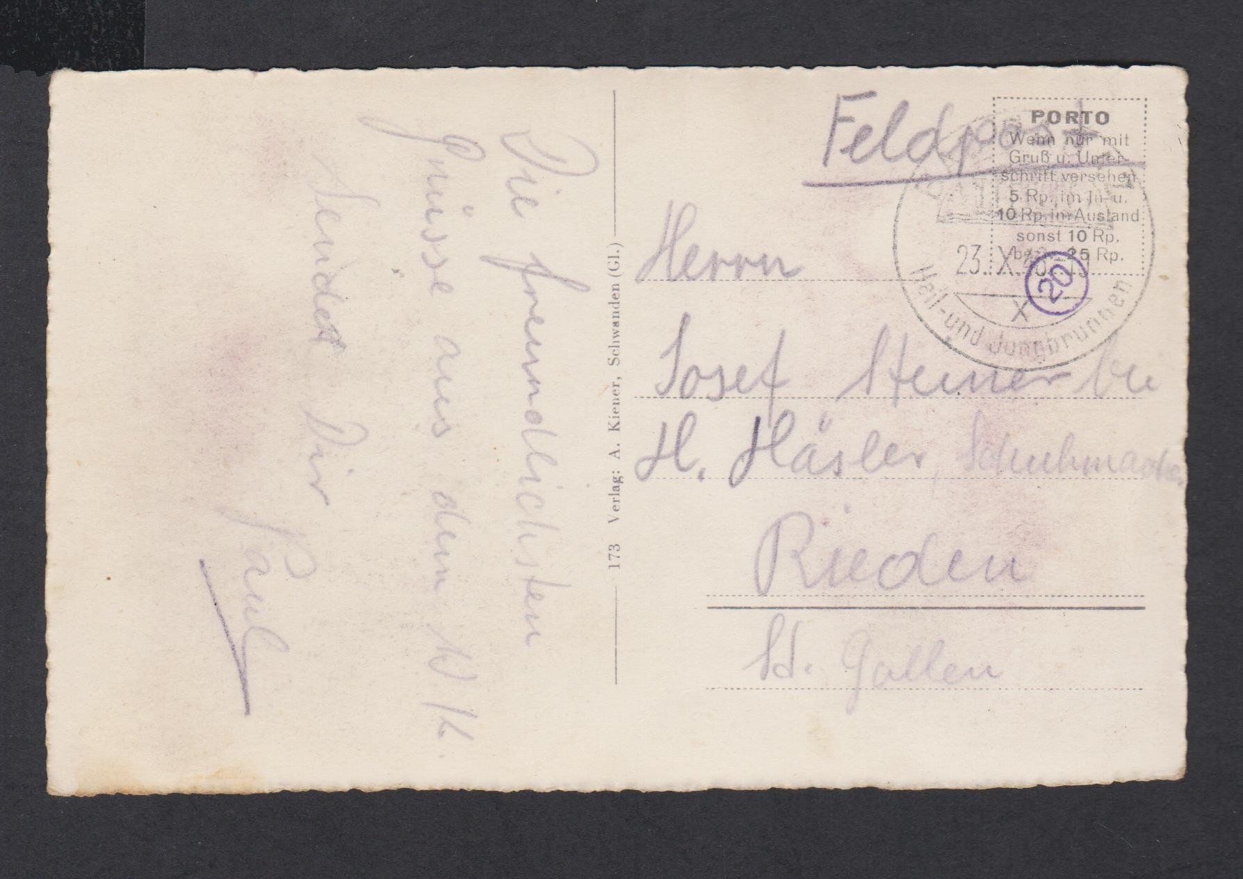 Cartoline postali: Bad Ragaz   :   alte Ansichtskarte gest. 1948 – Usato da Vitznau venduto da Ropaku 2