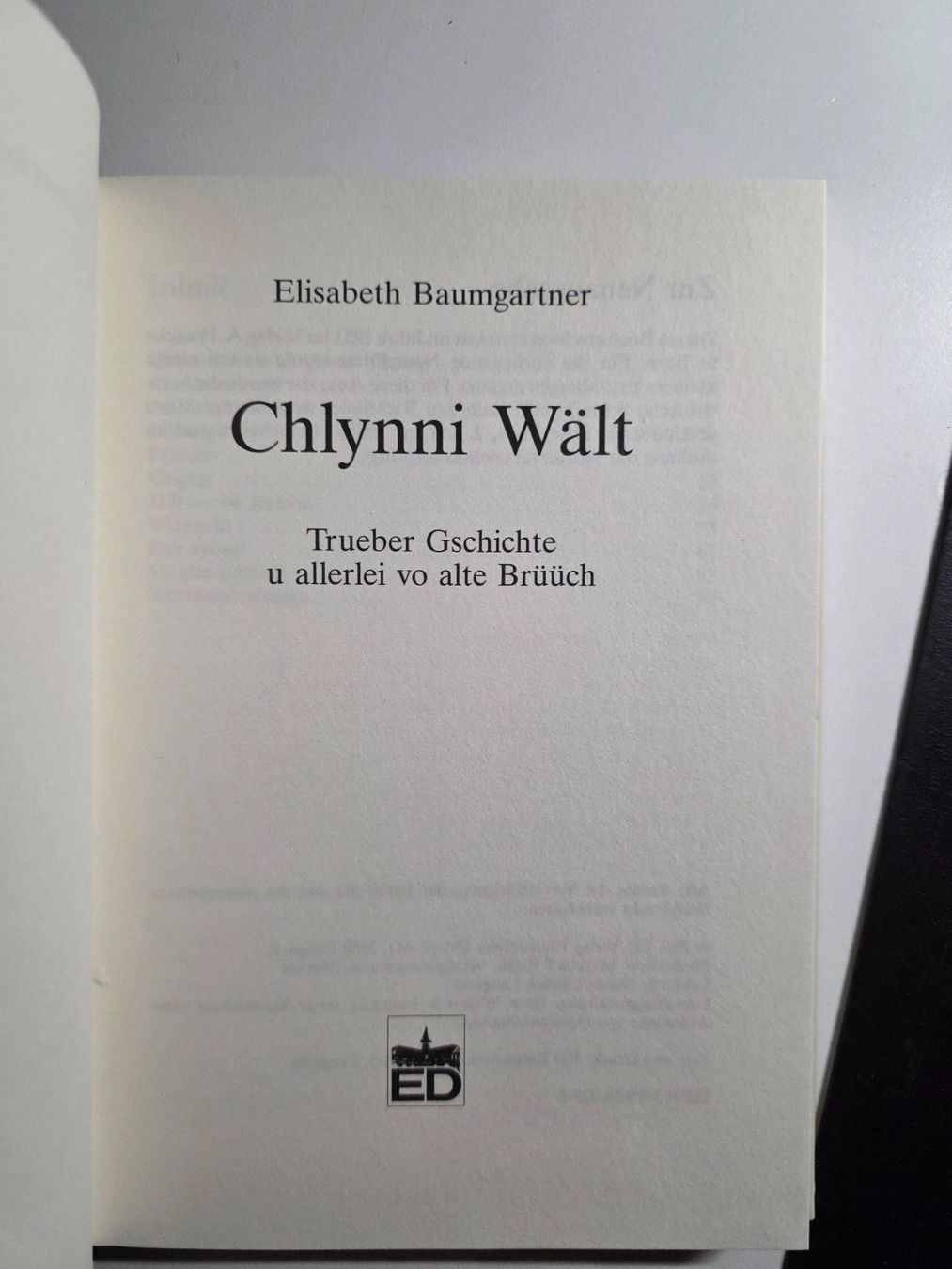 Libri: Chlynni Wält - Trueber Geschichte - Elisabeth Baumgartner 91 – Usato da Walterswil BE venduto da Lonitti 4