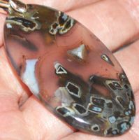 Anhänger L-5980 – Stick Achat Cabochon ca. 55x30mm