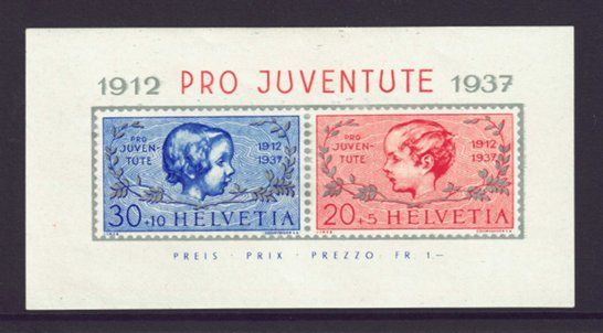 Tutti i francobolli: 1937 Pro Juventute Sonderblock / postfrisch** – Nuovo (secondo la descrizione) da Lupfig venduto da lubor