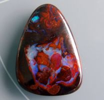 🔥 Boulder Opal Edelstein, rot/blau, Top Schliff, Rarität...