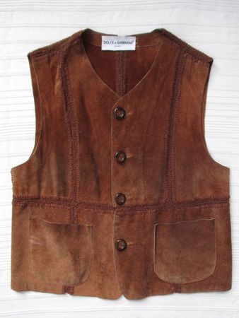 Dolce & Gabbana – Herrenweste Gilet aus Veloursleder Gr. 50
