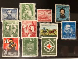 BRD 1952/53, Mi 150-55,160-64, **, KP 255.--