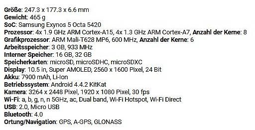 Tablet PC: Samsung Galaxy Tab S – Usato da Büttikon AG venduto da Peet1 1
