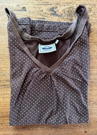 Alprausch Top. Braun-hellblau. Gr. L.