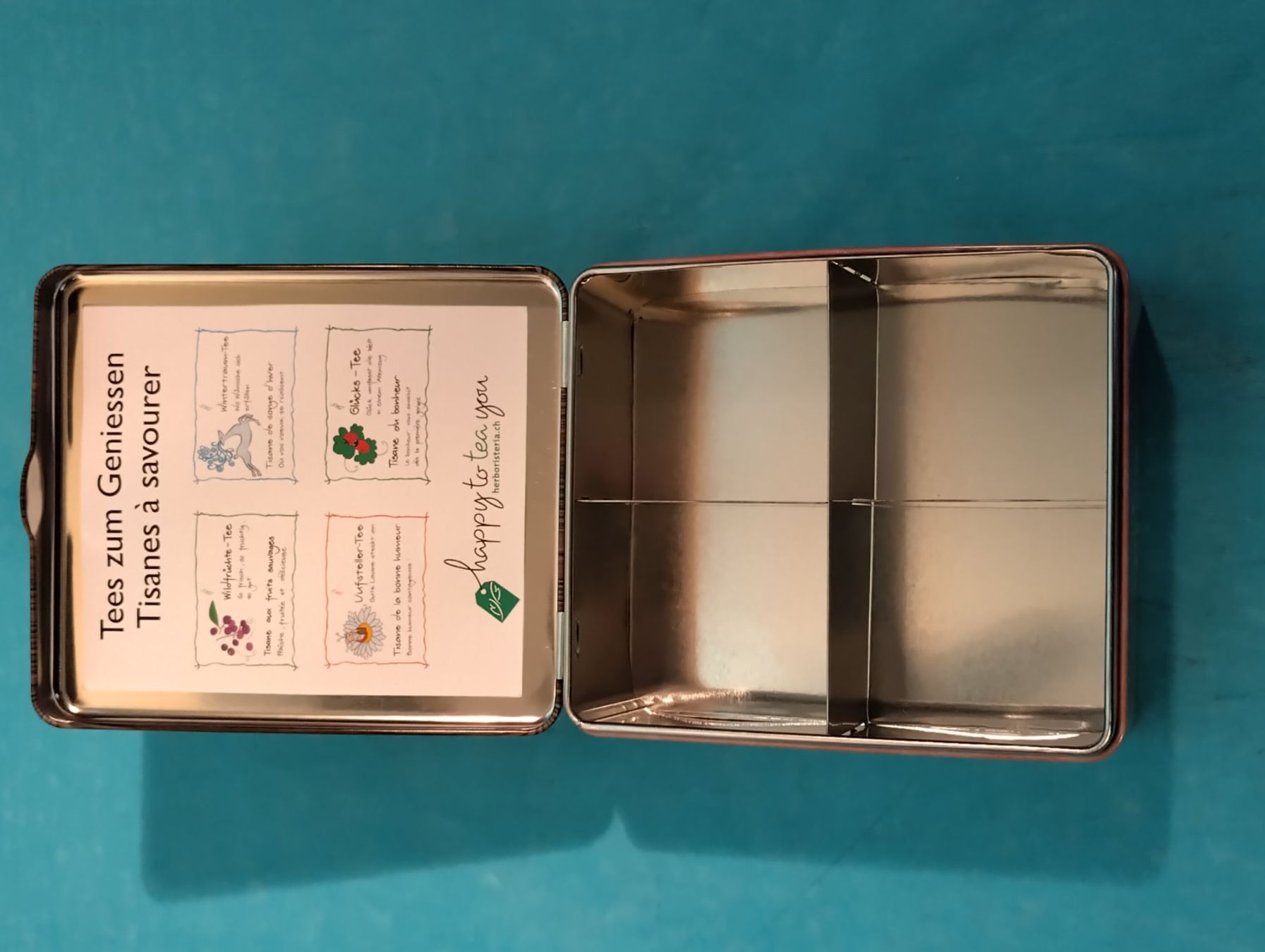 Altro per la casa: Blechbüchse für Tee, 4 Abteile – Nuovo (secondo la descrizione) da Bellach venduto da JingleCherry 3