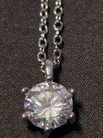 Pendentif avec solitaire argent massif S925 45cm