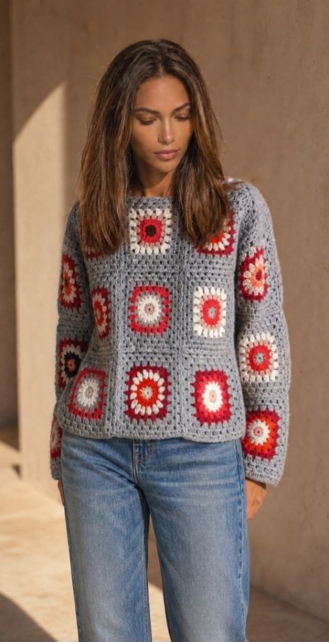 Maglioni & Felpe: Damen Pullover gehäkelt Granny Square Grösse M neuwertig – Nuovo (secondo la descrizione) da Basel venduto da ker_w7ld