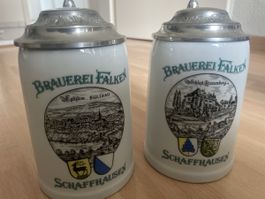 2 x vintage Bierhumpen Brauerei Falken Schaffhausen