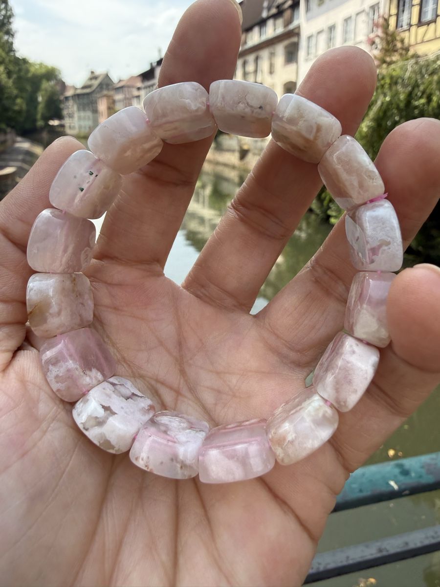 Bracciali & Braccialetti: Sakura Achat Armband  Rosa – Elastischer Kirschblüten – Nuovo (secondo la descrizione) da Jegenstorf venduto da SteinGlanz 6
