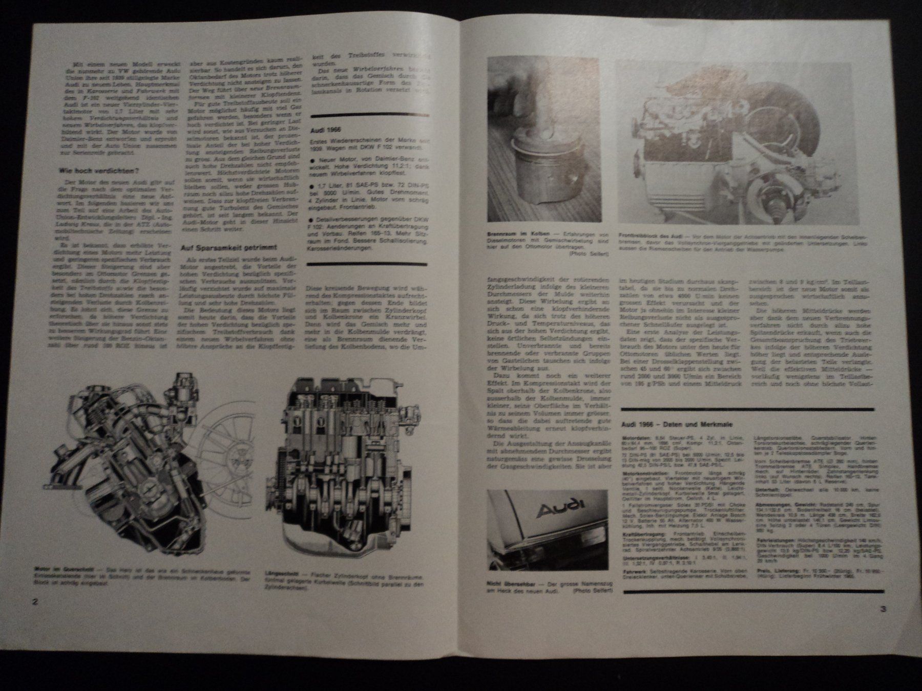 Audi Dokumente: Prospekt Testbericht Audi Auto Union 1965 – Gebraucht aus Schwarzenburg von modelCARama 2