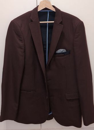 Herren Sakko Bordeaux Rot strukturiert gebraucht