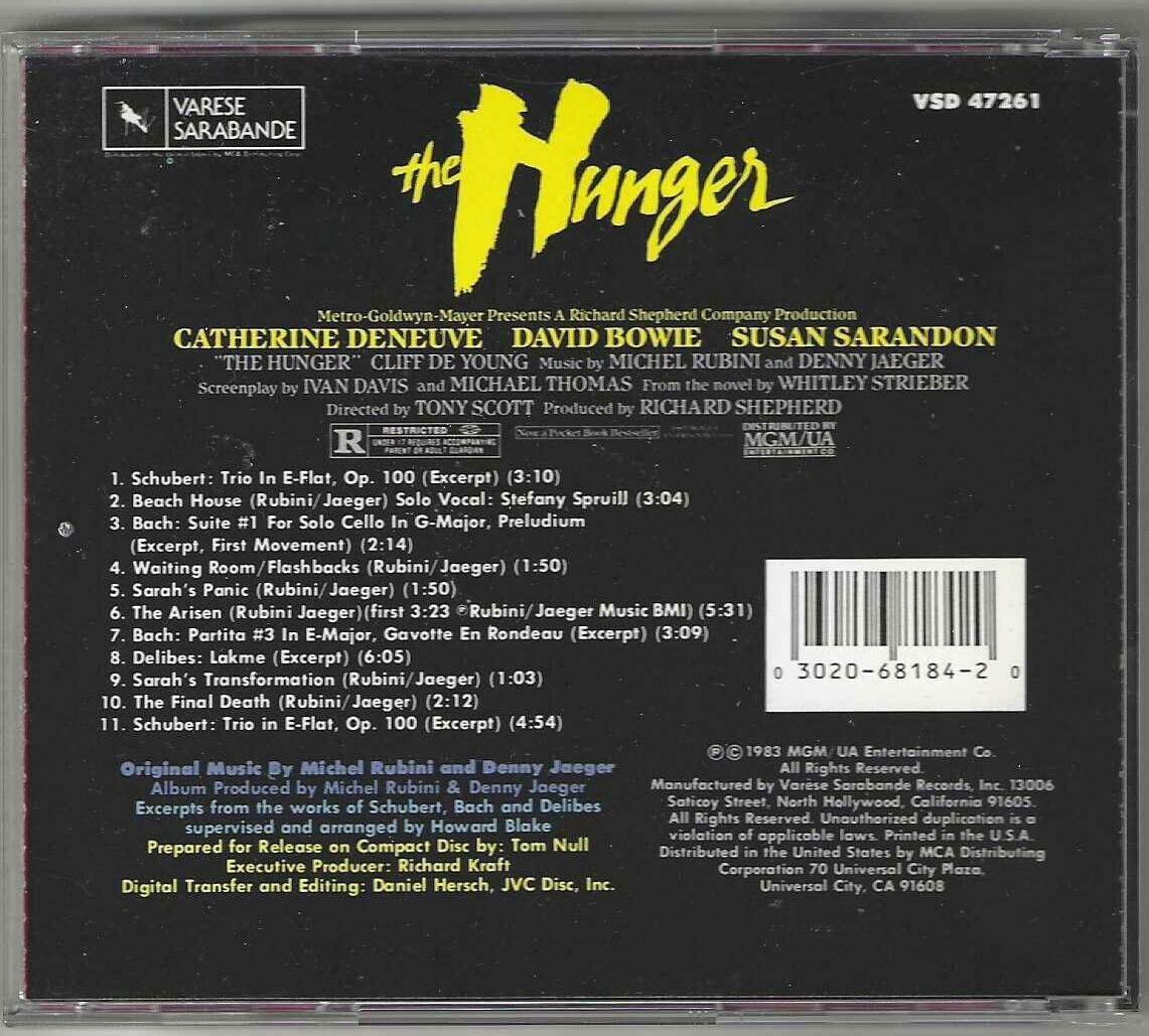CD: Michel Rubini & Denny Jaeger - The Hunger - David Bowie – Usato da Genève venduto da CDLPBookS 1