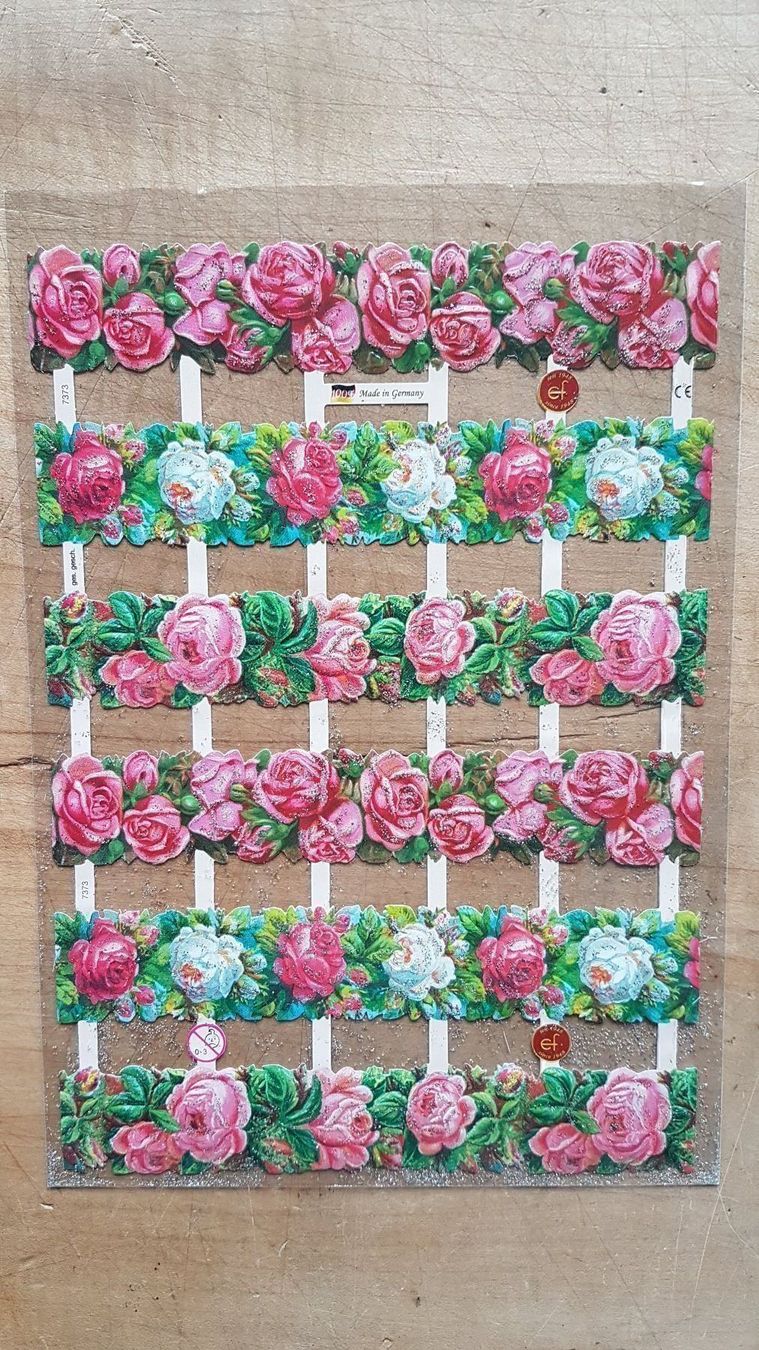 Aufkleber: Glanzbilder-Klebebilder Rosen m. Glitzer – Neu und originalverpackt aus Zürich von Engiadinabassa