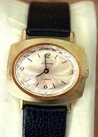 Luzerne, handaufzug vergoldet 34 x 28 mm Swiss made wie Neu
