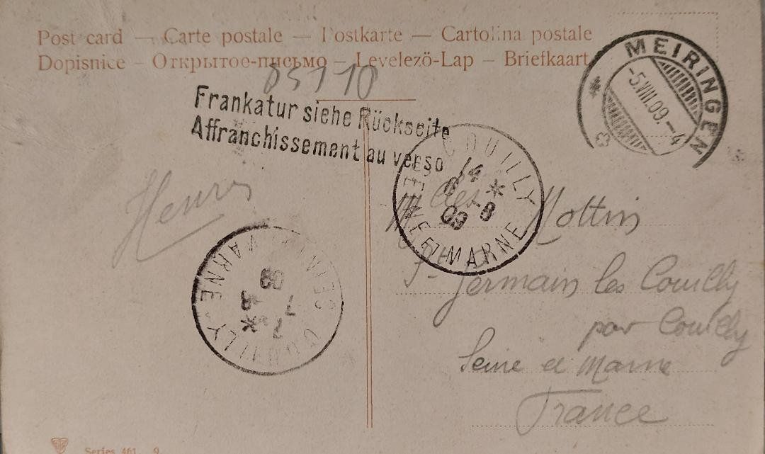 Cartoline postali: WENGERALP - Blick auf Mürren - 1909 – Usato da Delémont venduto da Domdom1 1