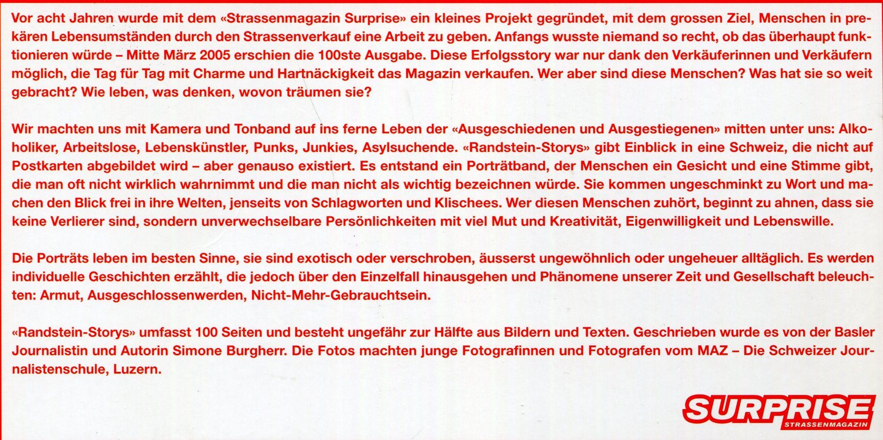 Libri: Surprise, Strassenmagazin – Usato da Aarau venduto da Elmaar41 1