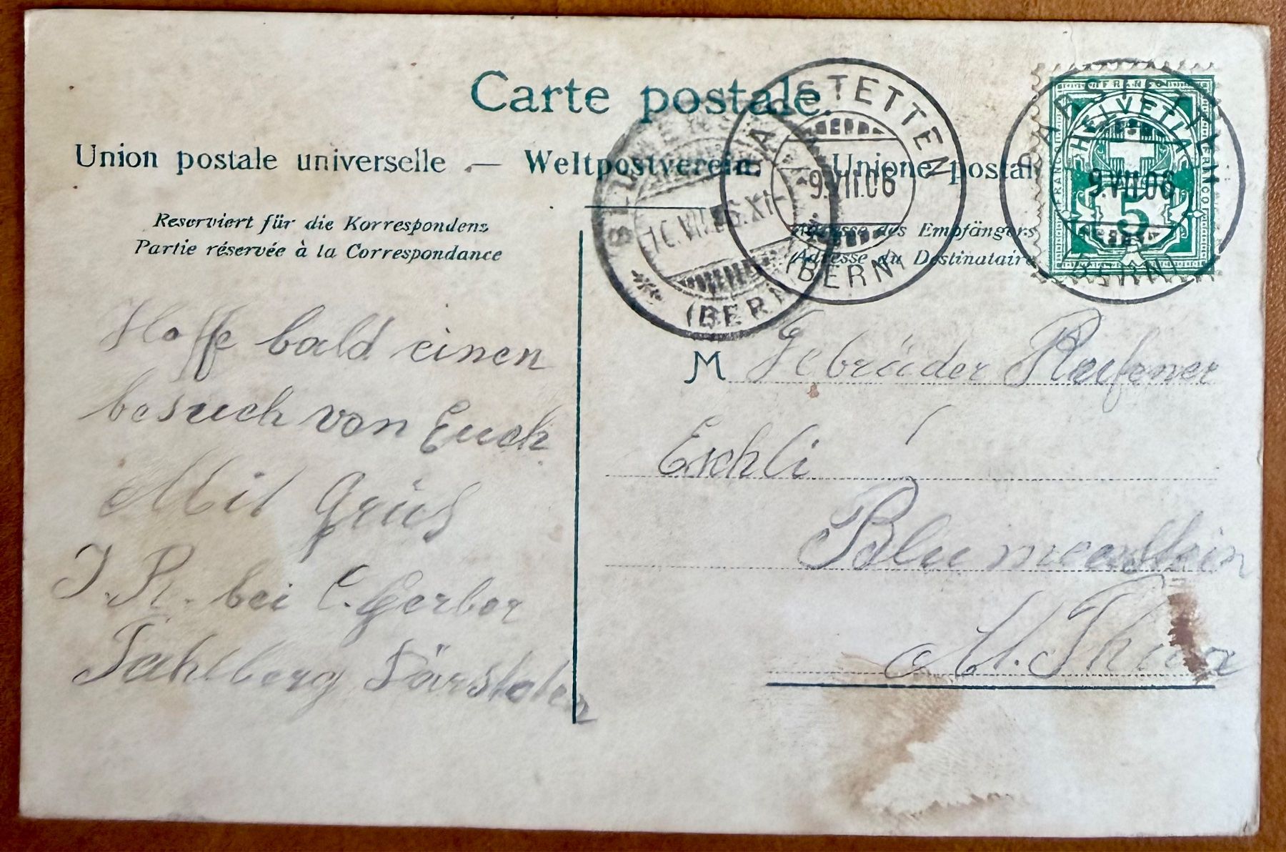 Cartoline postali: Berner Senn - Kühe 1906 – Usato da Lutry venduto da Ediego 1