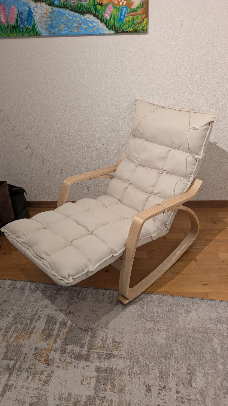 Fauteuils: Homcom Schaukelstuhl Holz – Neuf (Voir description) à Spiez par ray_c5dq 4